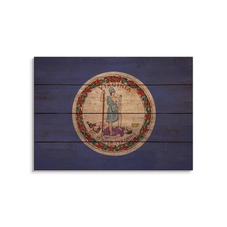 WILE E. WOOD 20 x 14 in. Virginia State Flag Wood Art FLVA-2014